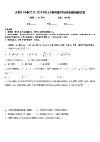 合肥市45中2022-2023学年七下数学期末学业质量监测模拟试题含答案