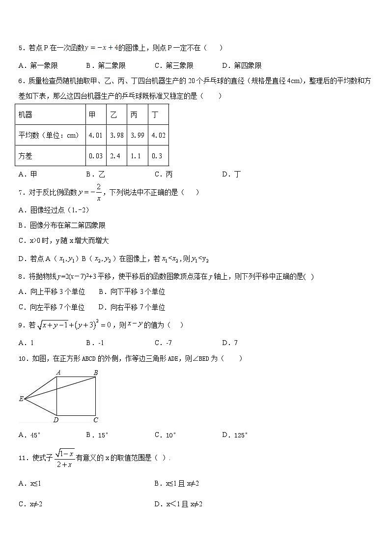 吉林九台区加工河中学2022-2023学年七下数学期末达标测试试题含答案第2页
