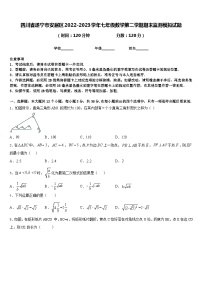 四川省遂宁市安居区2022-2023学年七年级数学第二学期期末监测模拟试题含答案