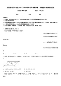 四川省遂宁市名校2022-2023学年七年级数学第二学期期末考试模拟试题含答案