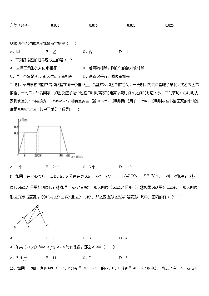 安徽省合肥庐阳区六校联考2022-2023学年数学七年级第二学期期末学业质量监测试题含答案第2页