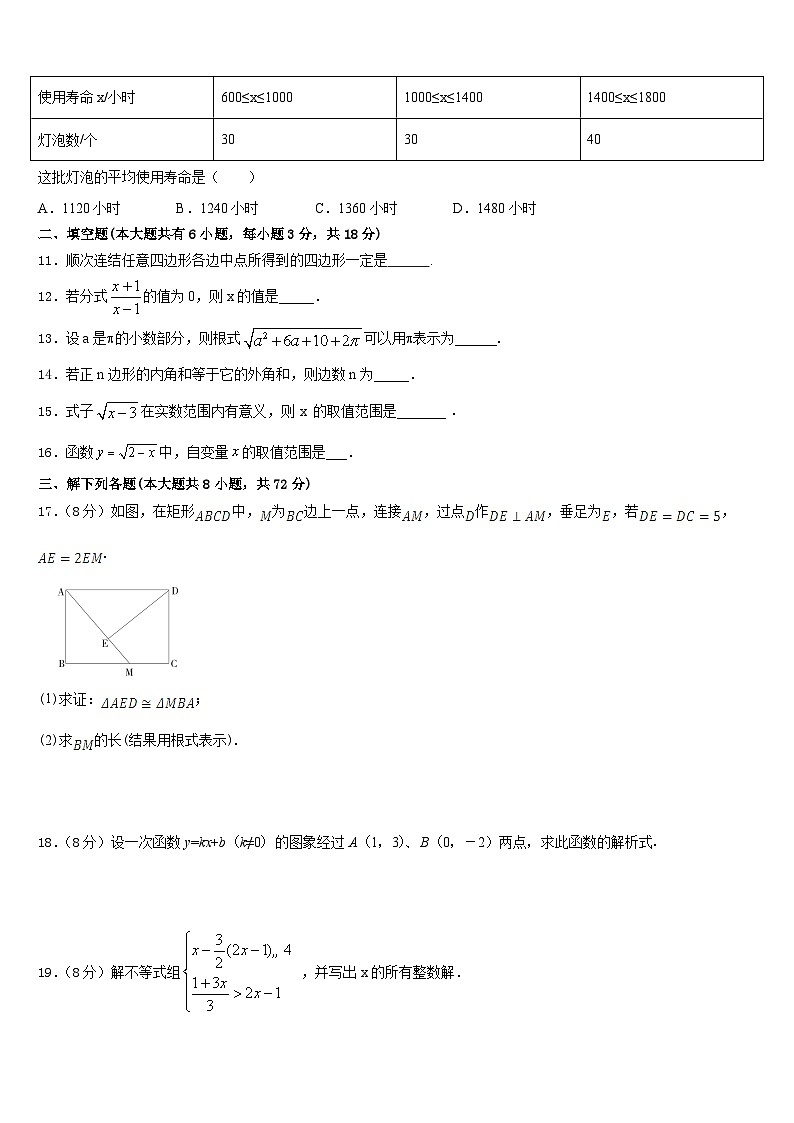 安徽省淮南市名校2022-2023学年七下数学期末调研模拟试题含答案03