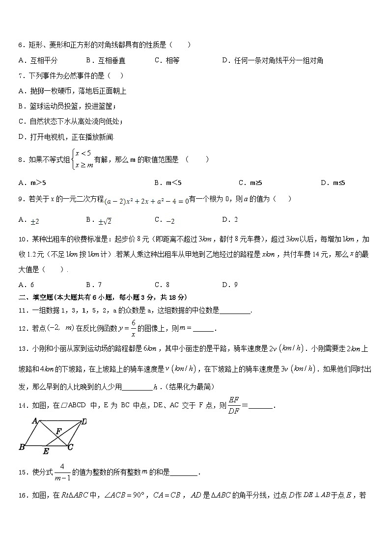 安徽省来安县联考2022-2023学年数学七年级第二学期期末学业质量监测模拟试题含答案02