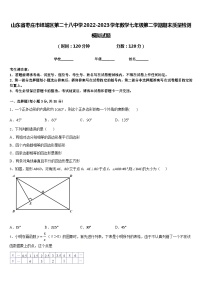 山东省枣庄市峄城区第二十八中学2022-2023学年数学七年级第二学期期末质量检测模拟试题含答案