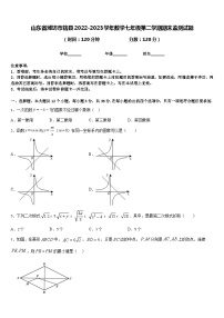 山东省潍坊市辖县2022-2023学年数学七年级第二学期期末监测试题含答案