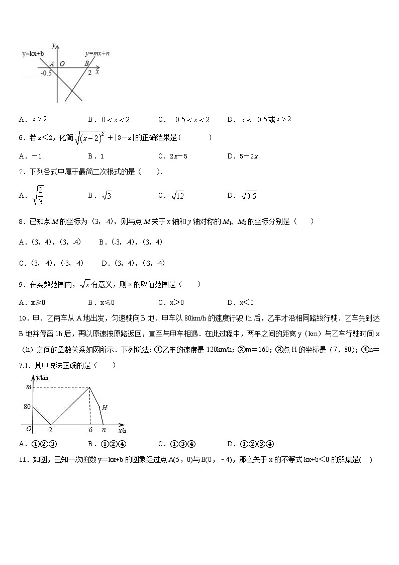 山西大附中2022-2023学年七年级数学第二学期期末达标检测模拟试题含答案02