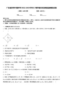 广东省东莞市可园中学2022-2023学年七下数学期末质量跟踪监视模拟试题含答案