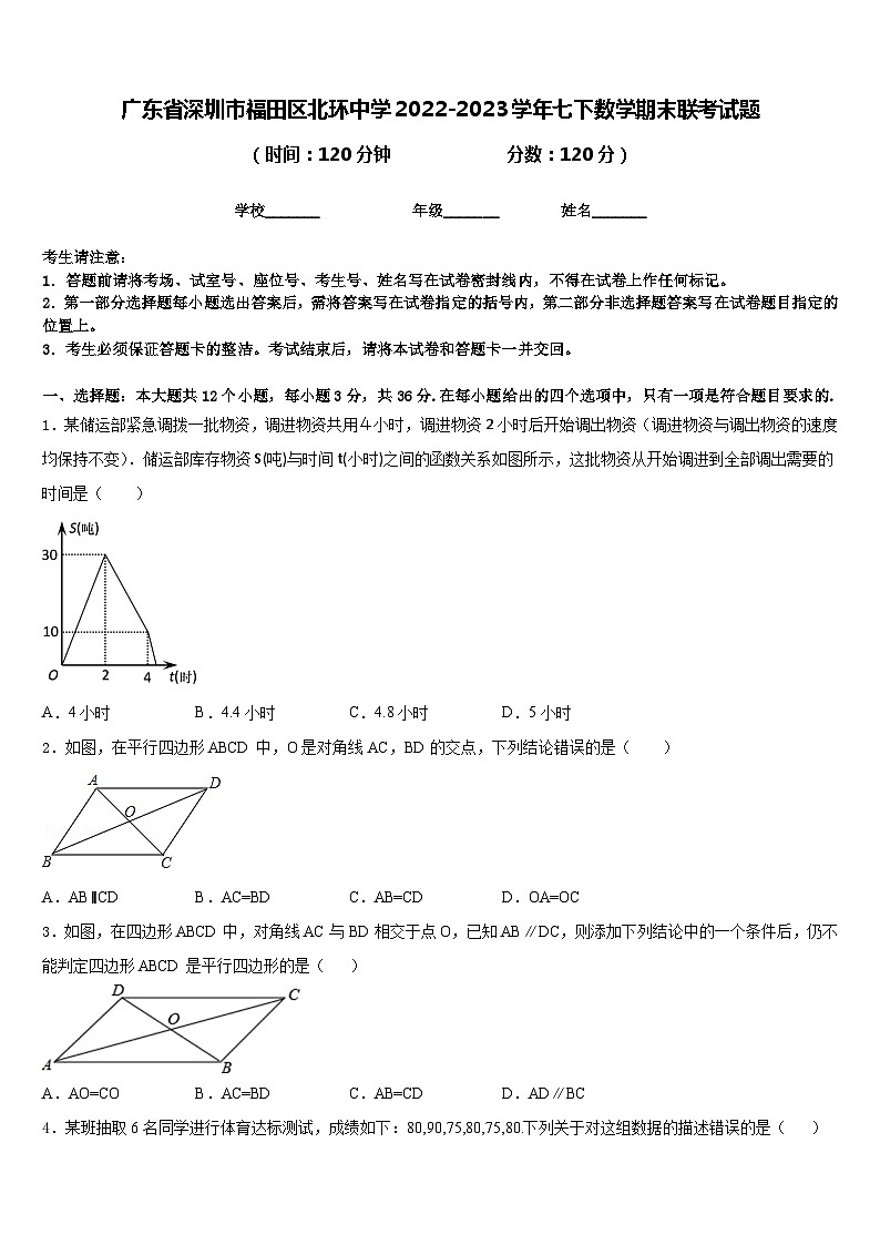 广东省深圳市福田区北环中学2022-2023学年七下数学期末联考试题含答案01