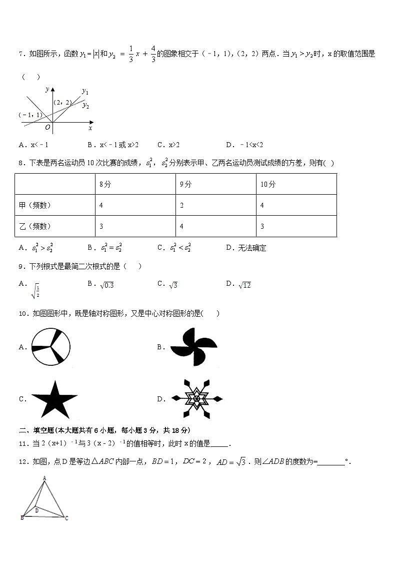 广东省深圳市名校2022-2023学年数学七下期末达标检测模拟试题含答案第2页