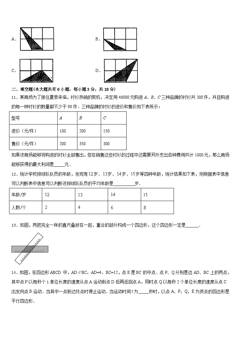 2022-2023学年福建省厦门市逸夫中学七年级数学第二学期期末学业水平测试模拟试题含答案03
