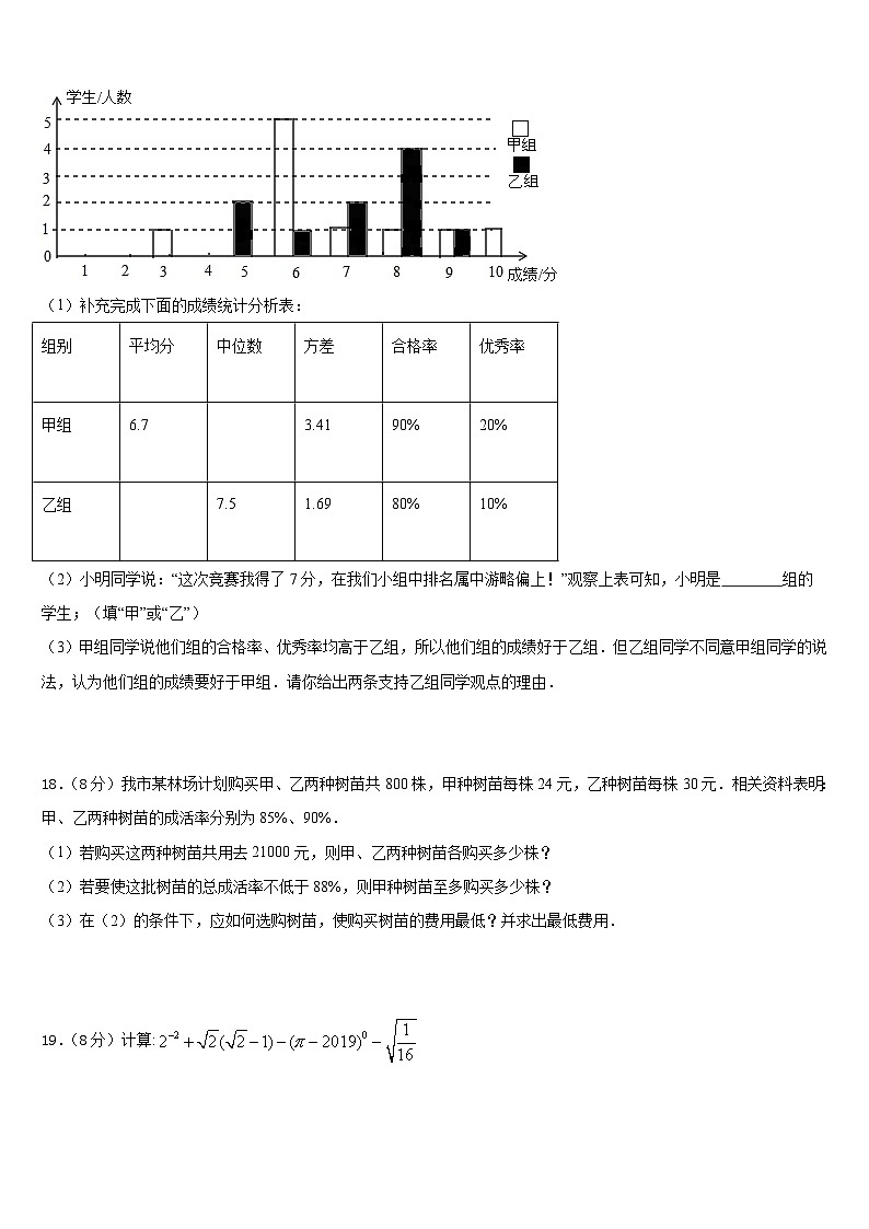 黑龙江省红光农场学校2022-2023学年数学七年级第二学期期末学业水平测试试题含答案第3页