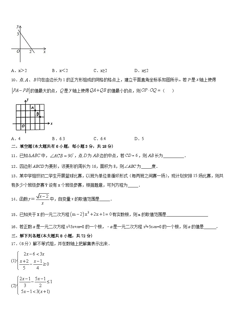 天津市红桥区复兴中学2022-2023学年七下数学期末学业水平测试试题含答案03