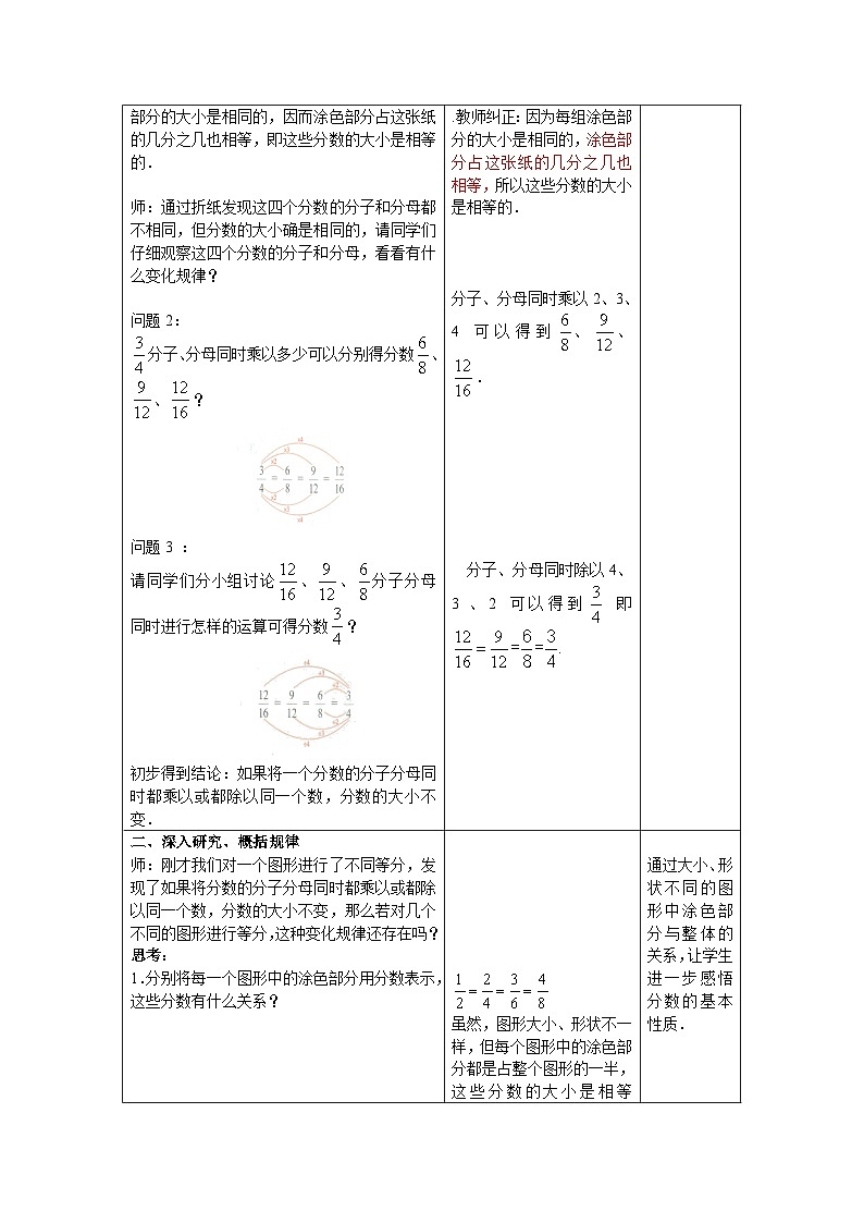 沪教版（五四学制）六上2.2分数的基本性质（1）教案（表格式）02