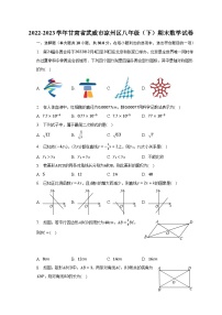 2022-2023学年甘肃省武威市凉州区八年级（下）期末数学试卷（含解析）