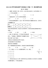 2022-2023学年吉林省四平市铁西区八年级（下）期末数学试卷（含解析）