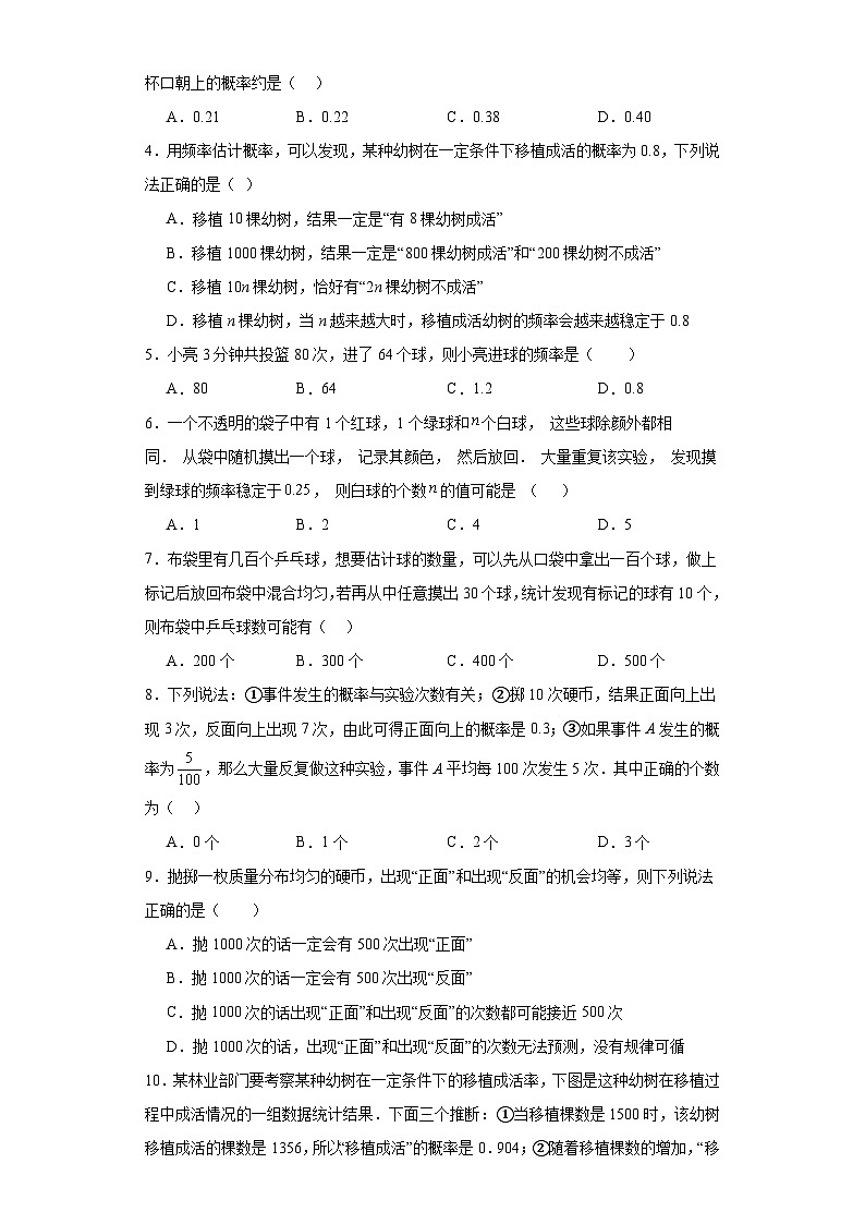 25.2.2频率与概率同步练习-华东师大版数学九年级上册02