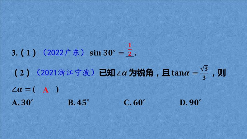 中考数学复习专题课件-锐角三角函数08