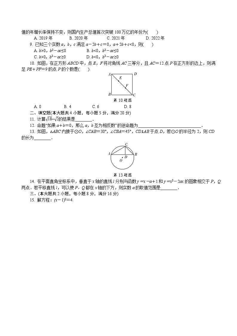 2019安徽省中考数学试卷第2页