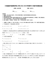 江苏省南京市南师附中树人学校2022-2023学年数学七下期末考试模拟试题含答案