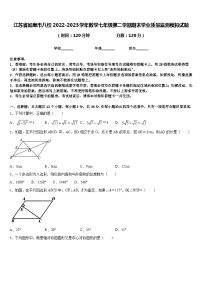 江苏省如皋市八校2022-2023学年数学七年级第二学期期末学业质量监测模拟试题含答案