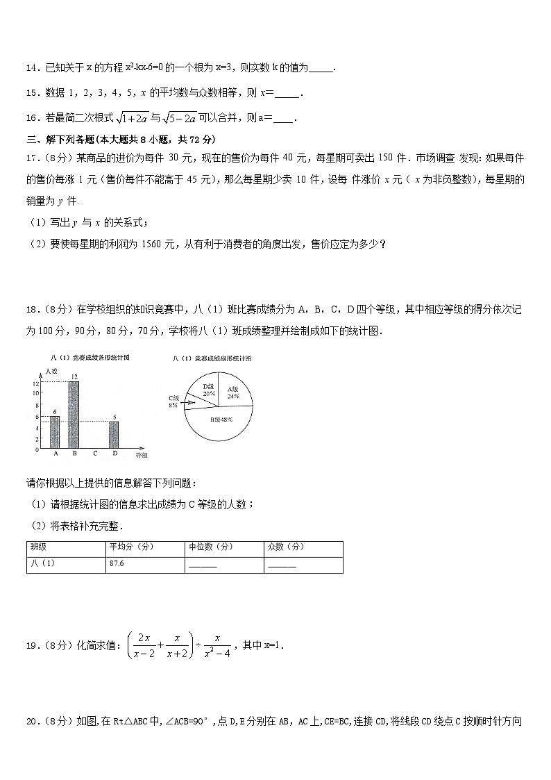 江苏省苏州市工业园区2022-2023学年数学七年级第二学期期末质量检测模拟试题含答案第3页