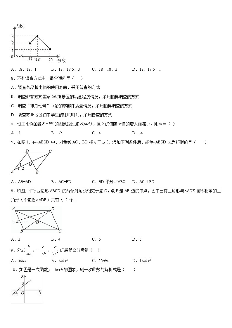江苏省苏州市苏州地区学校2022-2023学年数学七年级第二学期期末预测试题含答案第2页