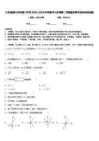 江苏省镇江市丹阳三中学2022-2023学年数学七年级第二学期期末教学质量检测试题含答案