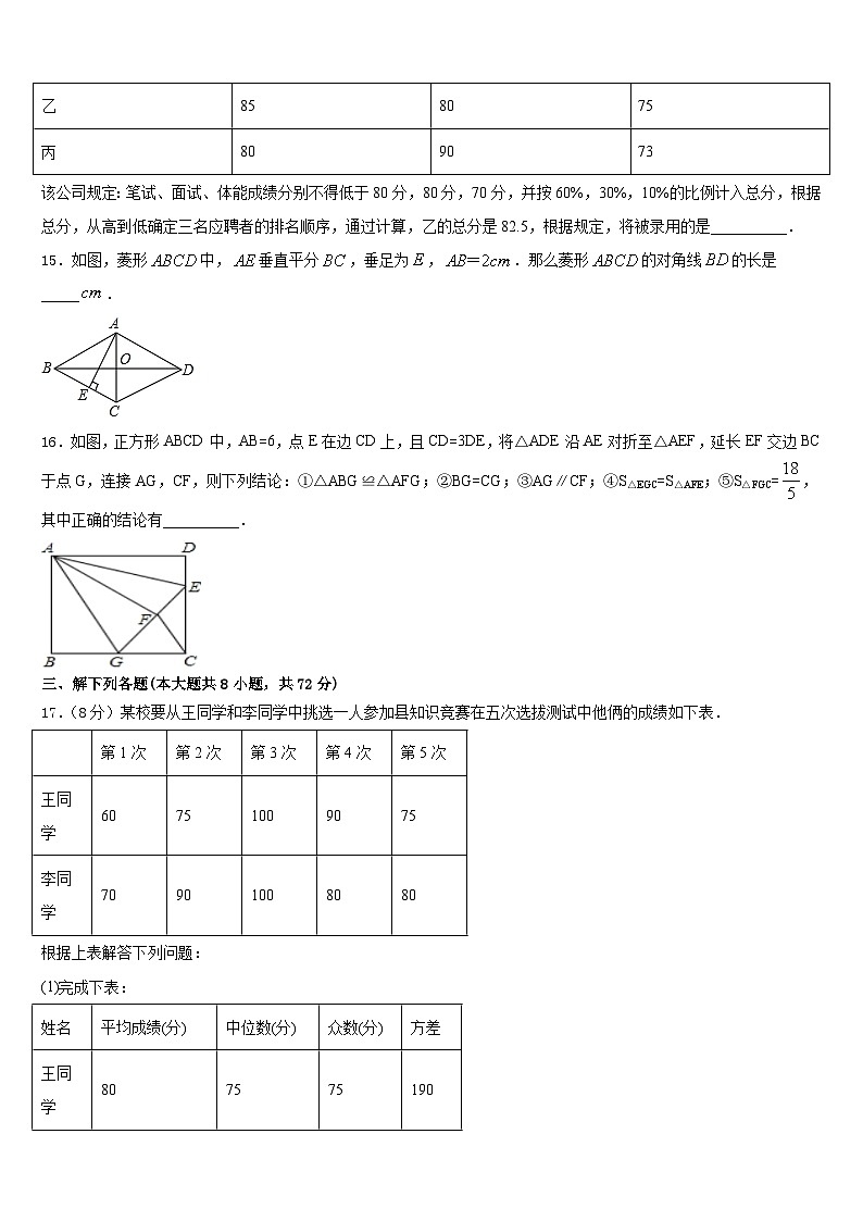 河南省鹿邑县联考2022-2023学年七下数学期末达标检测模拟试题含答案第3页