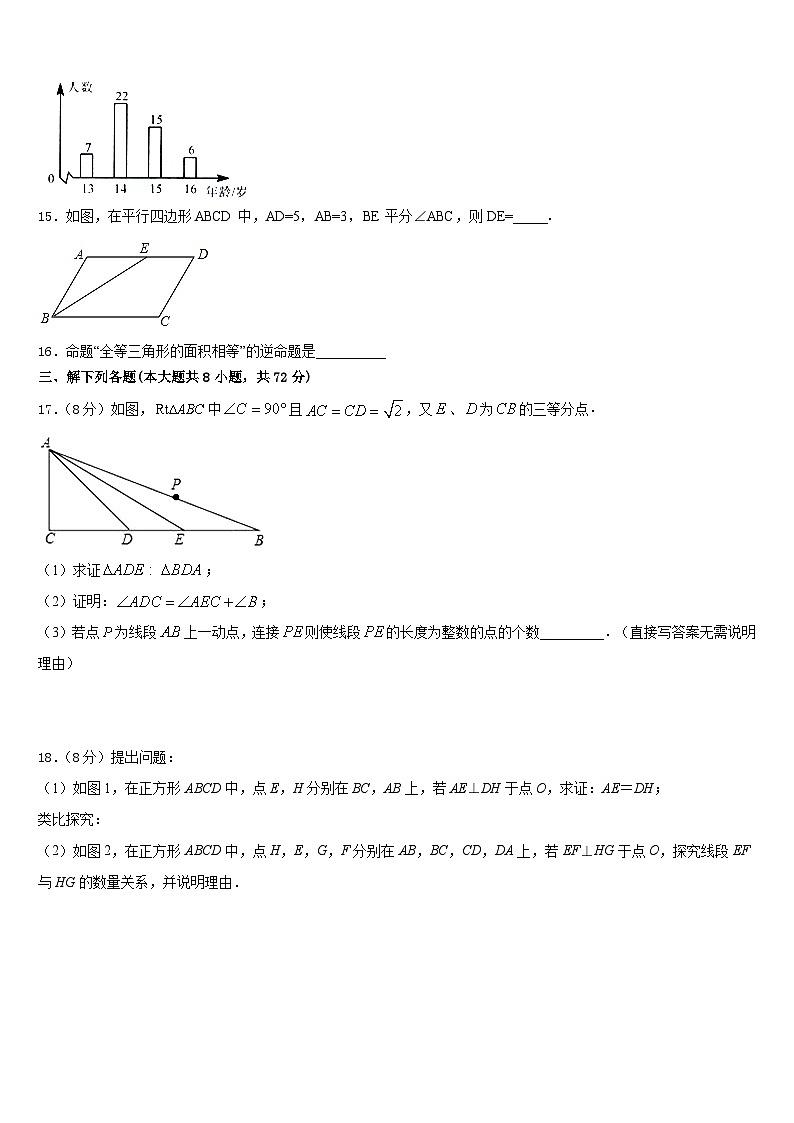 浙江省杭州下城区五校联考2022-2023学年数学七下期末达标检测模拟试题含答案03