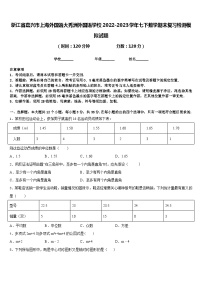 浙江省嘉兴市上海外国语大秀洲外国语学校2022-2023学年七下数学期末复习检测模拟试题含答案