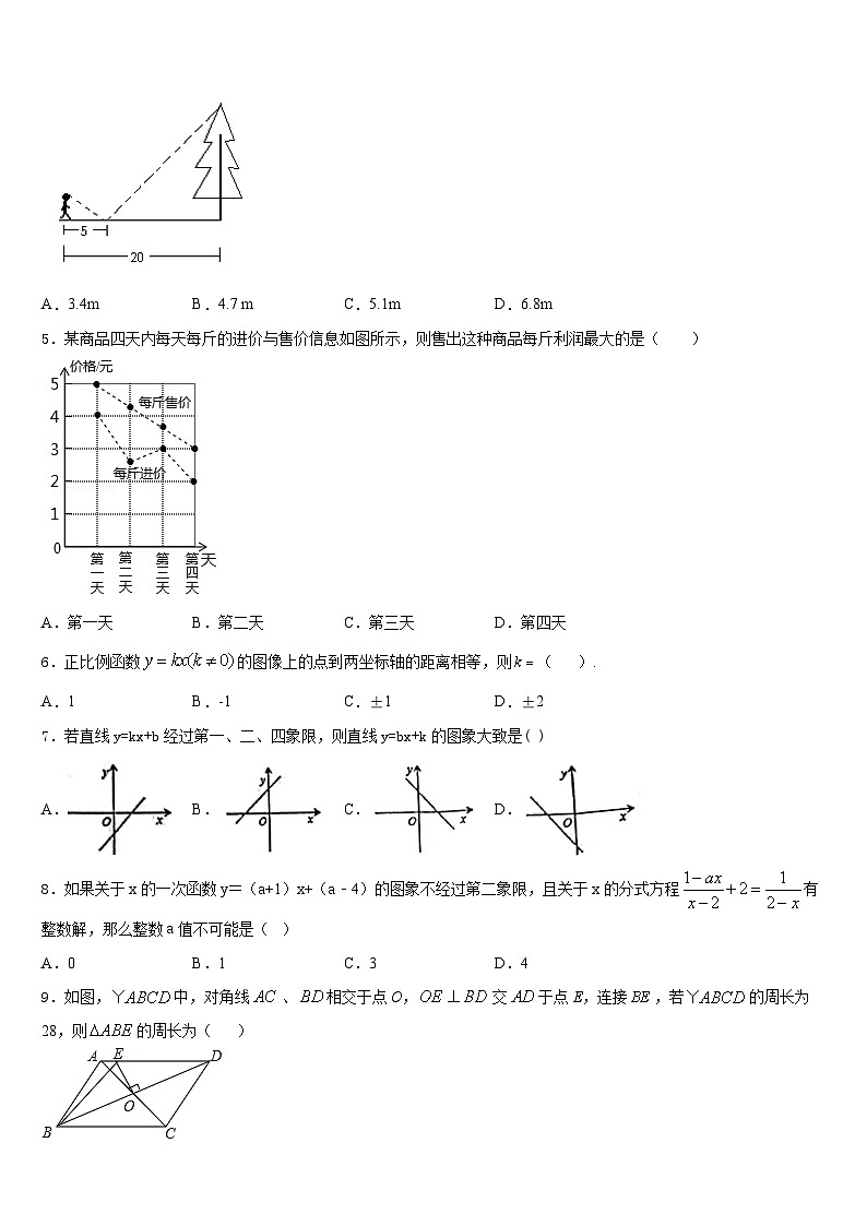 浙江省温州市温州实验中学2022-2023学年数学七年级第二学期期末达标测试试题含答案第2页