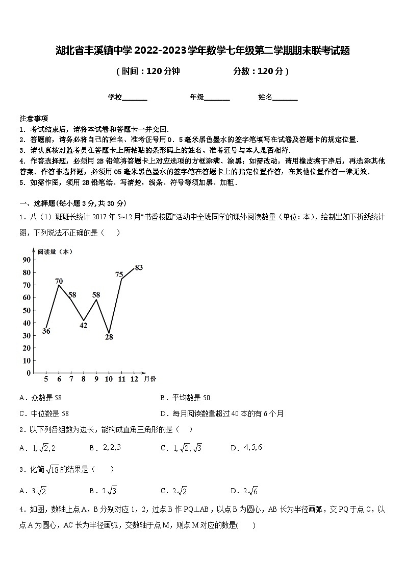 湖北省丰溪镇中学2022-2023学年数学七年级第二学期期末联考试题含答案第1页