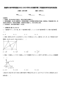 湖南师大附中教育集团2022-2023学年七年级数学第二学期期末教学质量检测试题含答案