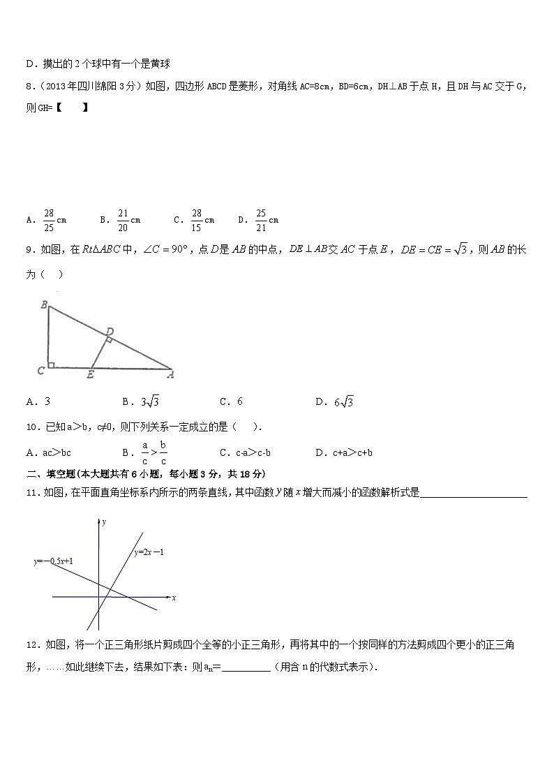 湖南省株洲市荷塘区2022-2023学年数学七年级第二学期期末考试模拟试题含答案第2页
