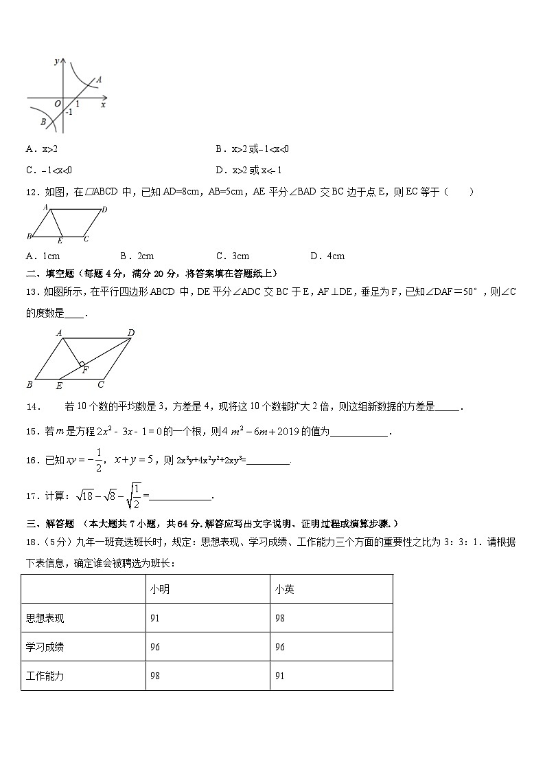 甘肃省白银市平川四中学2022-2023学年七年级数学第二学期期末综合测试模拟试题含答案第3页