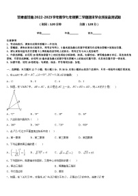 甘肃省甘南2022-2023学年数学七年级第二学期期末学业质量监测试题含答案