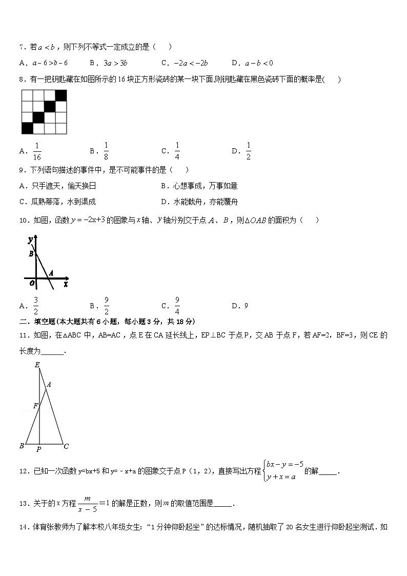 甘肃省广河县2022-2023学年数学七下期末达标检测模拟试题含答案02