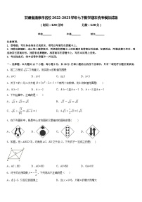 甘肃省酒泉市名校2022-2023学年七下数学期末统考模拟试题含答案