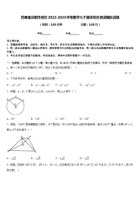 甘肃省庆阳市名校2022-2023学年数学七下期末综合测试模拟试题含答案