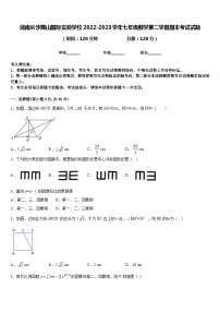 湖南长沙麓山国际实验学校2022-2023学年七年级数学第二学期期末考试试题含答案