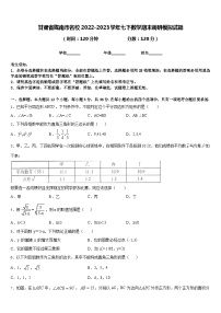 甘肃省陇南市名校2022-2023学年七下数学期末调研模拟试题含答案