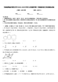 甘肃省陇南市第五中学2022-2023学年七年级数学第二学期期末复习检测模拟试题含答案