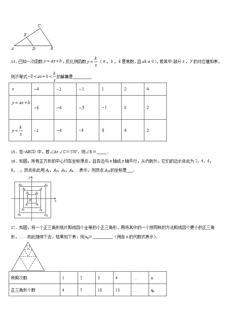 福建省福州市鼓楼区福州第一中学2022-2023学年数学七下期末联考模拟试题含答案03