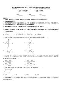 重庆市第110中学2022-2023学年数学七下期末监测试题含答案