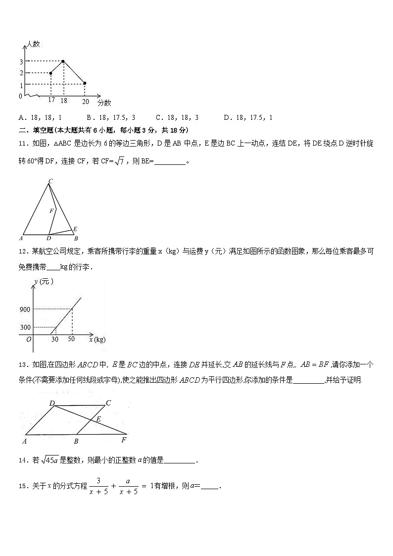 重庆市涪陵区第十九中学2022-2023学年七年级数学第二学期期末预测试题含答案第3页