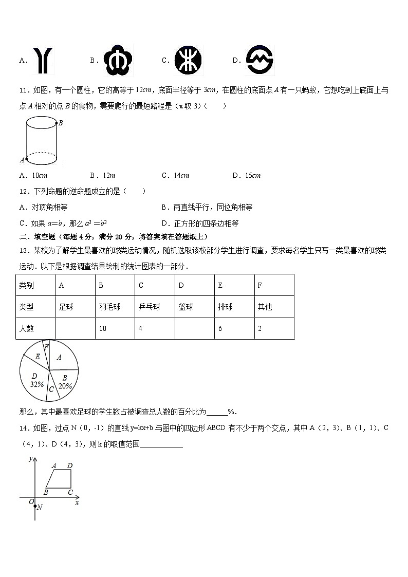 陕西省汉中南郑区五校联考2022-2023学年数学七下期末考试模拟试题含答案03
