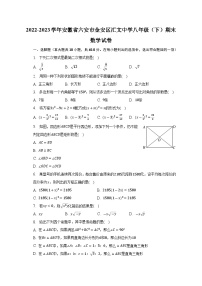 安徽省六安市金安区汇文中学2022-2023学年八年级下学期期末数学试卷（含答案）