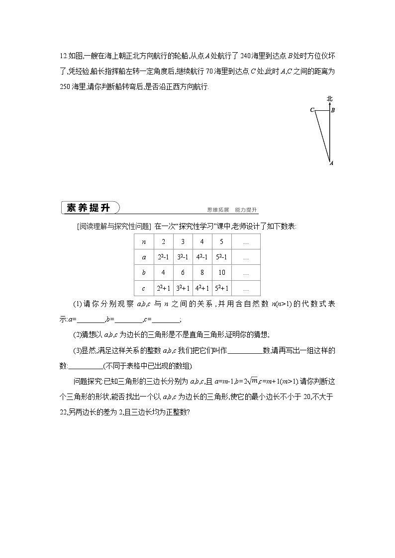 湘教版数学八年级下册同步练习 1.2勾股定理的逆定理第3页