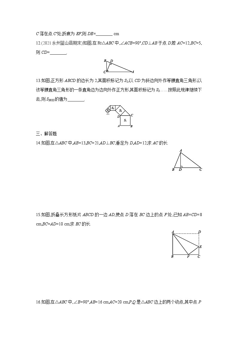 湘教版数学八年级下册同步练习 1.2勾股定理第3页