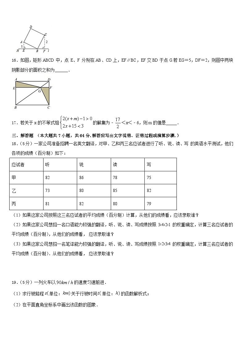 黑龙江省五常市部分学校2022-2023学年数学七下期末学业水平测试模拟试题含答案03